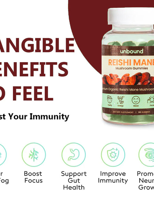 Load image into Gallery viewer, Unbound Reishi Mushroom Gummies for Immune Support, Heart Health, Improve Sleep
