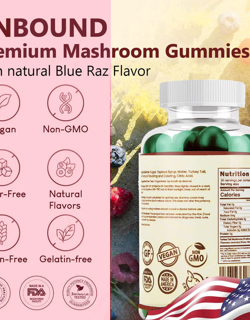 Load image into Gallery viewer, Unbound Turkey Tail Mushroom Gummies for Cognitive Functioning, Improve Sleep, Boost Immunity
