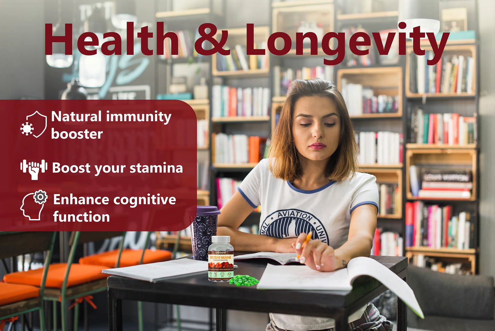 Unbound Reishi Mushroom Gummies for Immune Support, Heart Health, Improve Sleep