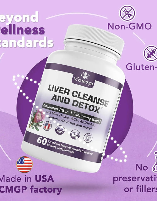 Load image into Gallery viewer, Liver Cleanse and Detox Formula - Milk Thistle, Artichoke Extract, Dandelion, and Apple Cider Vinegar - Liver Health Supplement
