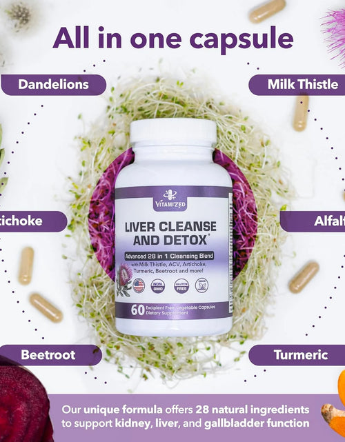 Load image into Gallery viewer, Liver Cleanse and Detox Formula - Milk Thistle, Artichoke Extract, Dandelion, and Apple Cider Vinegar - Liver Health Supplement
