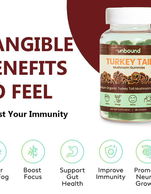 Load image into Gallery viewer, Unbound Turkey Tail Mushroom Gummies for Cognitive Functioning, Improve Sleep, Boost Immunity
